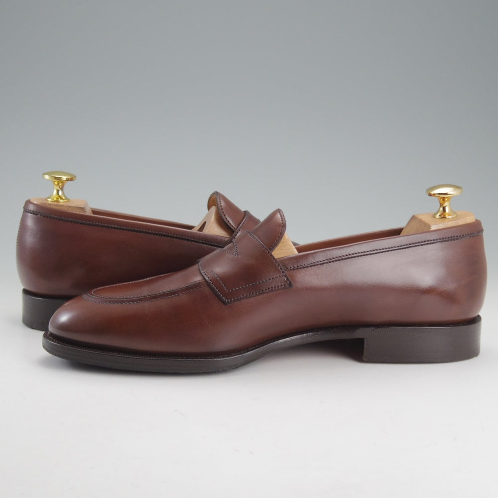 美品★エドワードグリーン 6.5E【定価￥269,500-★ピカデリー/PICCADILLY】184ラスト/コインローファー/カーフ/濃茶/EDWARD GREEN★p331