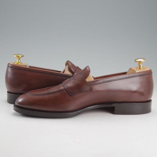美品★エドワードグリーン 6.5E【定価￥269,500-★ピカデリー/PICCADILLY】184ラスト/コインローファー/カーフ/濃茶/EDWARD GREEN★p331