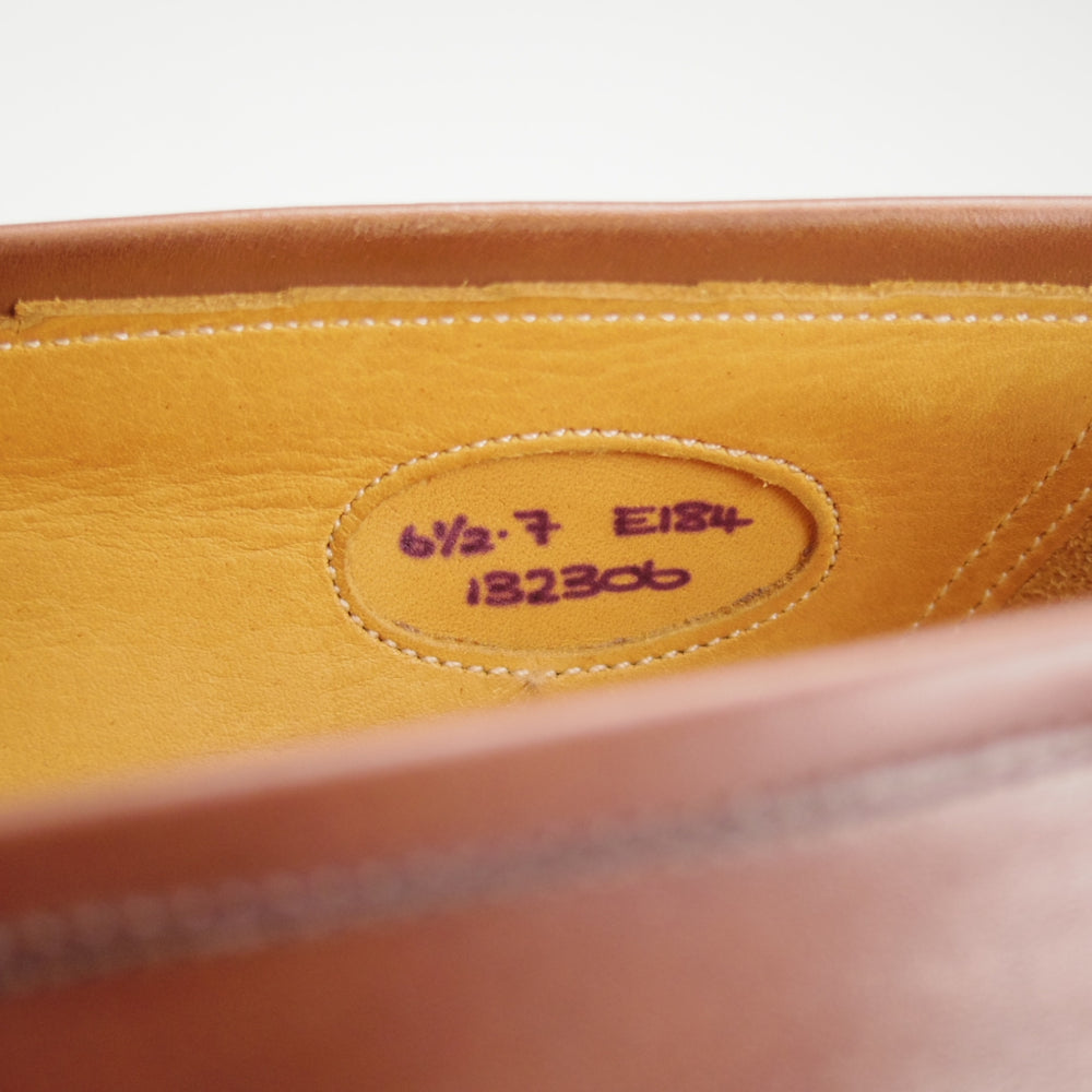 美品★エドワードグリーン 6.5E【定価￥269,500-★ピカデリー/PICCADILLY】184ラスト/コインローファー/カーフ/濃茶/EDWARD GREEN★p331