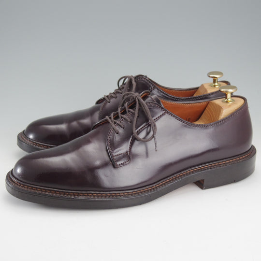 美品★オールデン 9D【定価￥220,000-★コードバン仕様/990】バリーラスト/プレーントゥ/バーガンディー/#8/赤茶/メンズ/ALDEN★o198