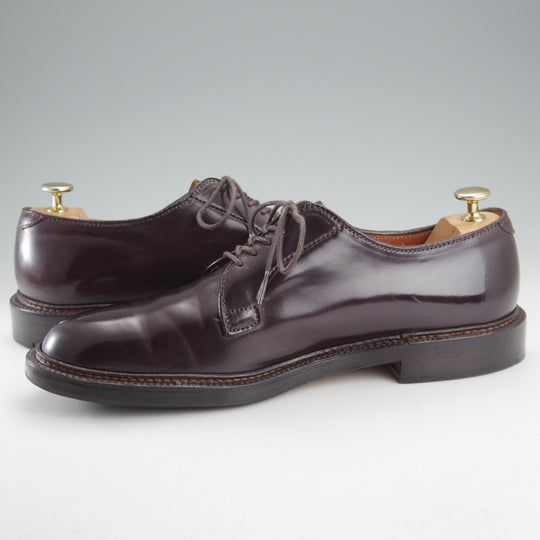 美品★オールデン 9D【定価￥220,000-★コードバン仕様/990】バリーラスト/プレーントゥ/バーガンディー/#8/赤茶/メンズ/ALDEN★o198