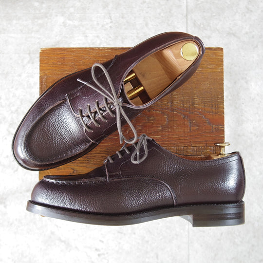 極美品★三陽山長 SIZE 8.5【定価￥110,000-★兼四郎/R2025ラスト】Uチップ/(仏)HAAS社のサポートログレインレザー/濃茶/メンズ★o760