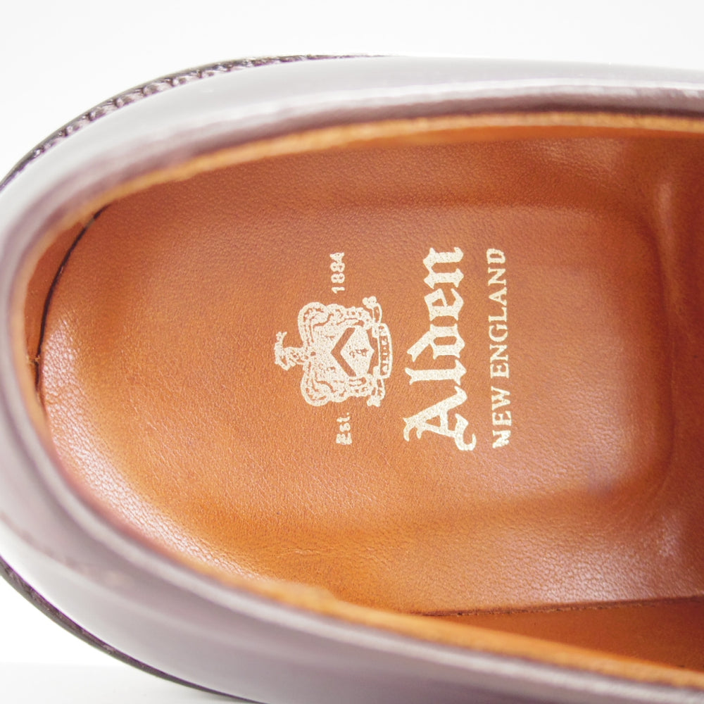 美品★オールデン 9D【定価￥220,000-★コードバン仕様/990】バリーラスト/プレーントゥ/バーガンディー/#8/赤茶/メンズ/ALDEN★o198