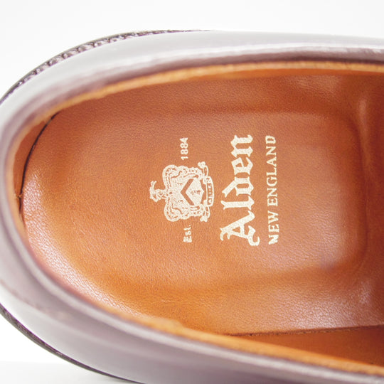 美品★オールデン 9D【定価￥220,000-★コードバン仕様/990】バリーラスト/プレーントゥ/バーガンディー/#8/赤茶/メンズ/ALDEN★o198