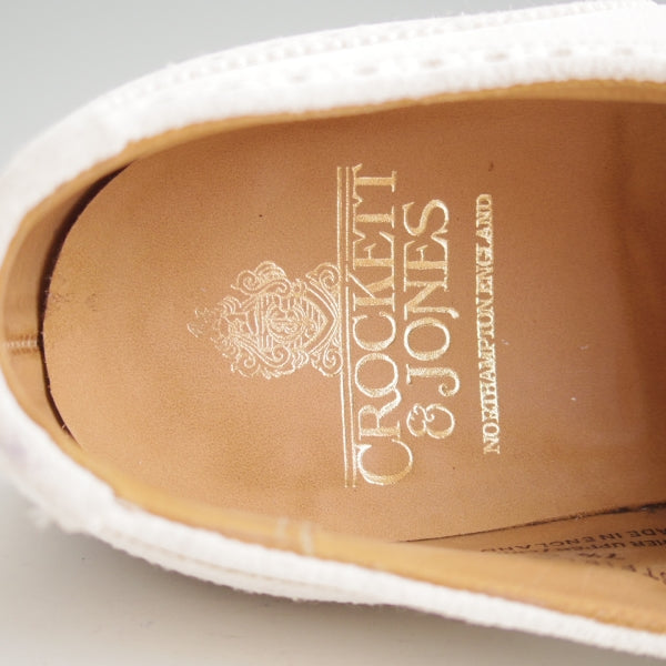 極上★クロケット&ジョーンズ 7.5C【同系モデル定価￥132,000-★WESTFIELD/セミブローグ】341ラスト/スエード/白/Crockett&Jones★n705