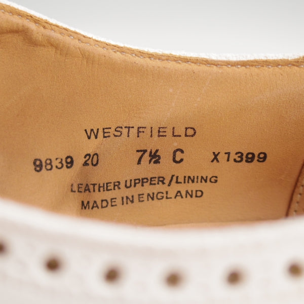 極上★クロケット&ジョーンズ 7.5C【同系モデル定価￥132,000-★WESTFIELD/セミブローグ】341ラスト/スエード/白/Crockett&Jones★n705