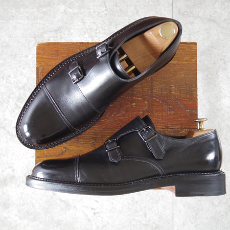 極美品★ジョンロブ 8E【定価￥265,100-★WILLIAM New Standard/ウィリアムNS】0015ラスト/ダブルモンク/カーフ/黒/JOHN LOBB★p340