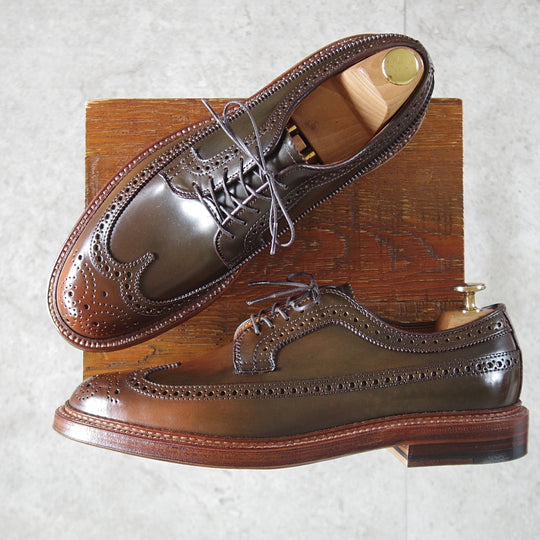 未使用★オールデン 8.5D【貴重★シガー色/コードバン/97894】ロングウイング/バリーラスト/茶/メンズ/ALDEN★p341