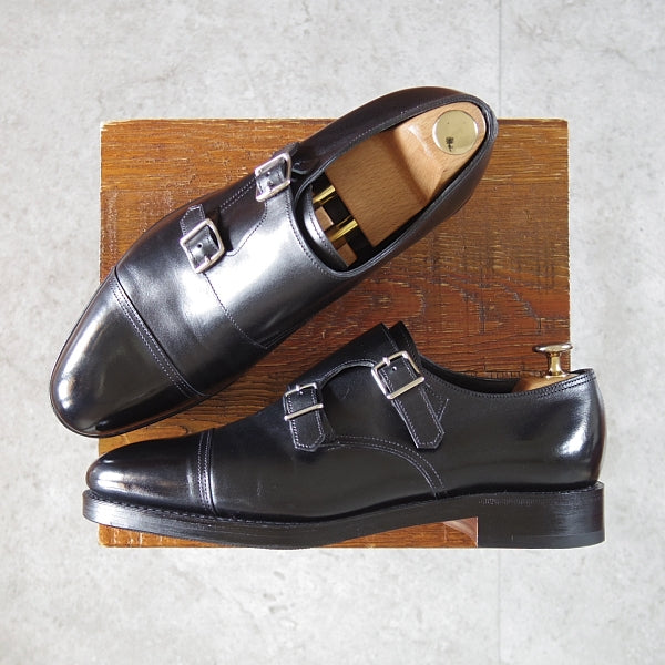 極美品★ジョンロブ 6E【定価￥251,900-★WILLIAM/ウィリアム】9795ラスト/ダブルモンク/カーフ/黒/メンズ/JOHN LOBB★n212