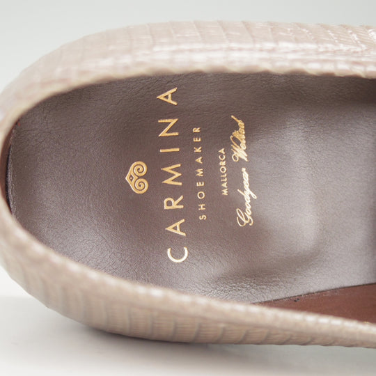 未使用★(スペイン製)カルミナ SIZE 8.5【現行定価20万円以上★リザード革/コインローファー/80578】灰茶/メンズ/CARMINA★p333