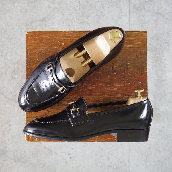 極上★(伊製)Le Yucca's/レユッカス SIZE 39【定価￥140,800-★エンツォ・ボナフェ製/ビットローファー】スリッポン/黒/メンズ★n220