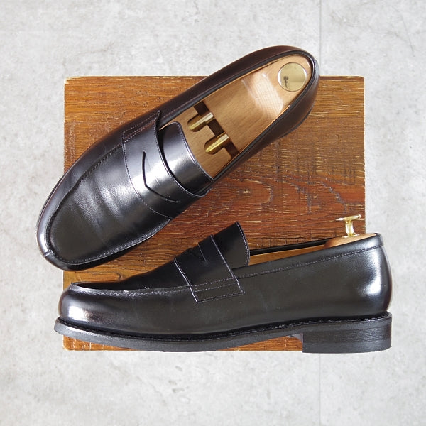 極美品★パラブーツ SIZE 7.5【定価￥99,000-★アドニス/ADONIS】コインローファー/GALAXYソール/カーフ/黒/メンズ/Paraboot★n221