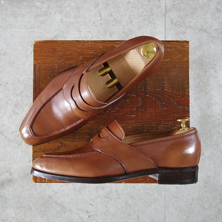 極上★三陽山長 SIZE 6【定価￥80,300-★流也/RYUYA/R3010ラスト】コインローファー/フルストラップ/カーフ/茶/Sanyo Yamacho★n719