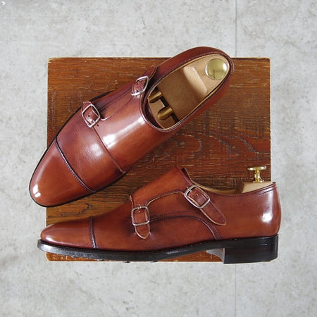 極上★ユニオンロイヤル SIZE 6【ダイナイトソール仕様★トレーディングポスト別注/ダブルモンク】T206/カーフ/茶/UNION ROYAL★n720