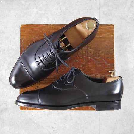 極美品★エドワードグリーン 7E【定価￥253,000-★チェルシー/CHELSEA/202ラスト】ストレートチップ/カーフ/黒/EDWARD GREEN★n723