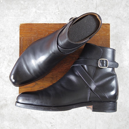 美品★(伊)F.LLIジャコメッティ SIZE 40【定価￥178,200-★ジョッパーブーツ/FG337】(仏)デュプイ社のカーフ/黒/Giacometti★n724