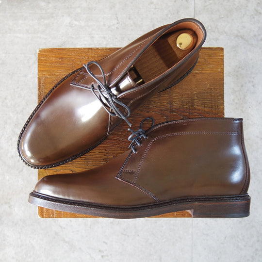 未使用★(米)アレンエドモンズ 8.5D【現行定価24万円程度★コードバン/ブラウン色/Dundee】チャッカブーツ/濃茶/ALLEN EDMONDS★o209