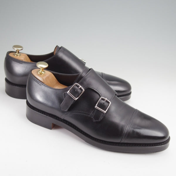 極美品★ジョンロブ 6E【定価￥251,900-★WILLIAM/ウィリアム】9795ラスト/ダブルモンク/カーフ/黒/メンズ/JOHN LOBB★n212