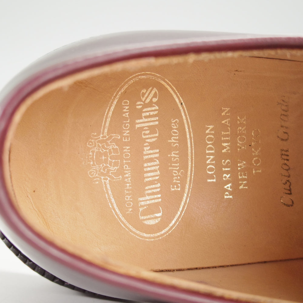 極美品★チャーチ 65G/UK6.5【貴重★コードバン仕様/SHANNON/シャノン】103ラスト/プレーントゥ/CRUP/赤茶/メンズ/Church's★o199