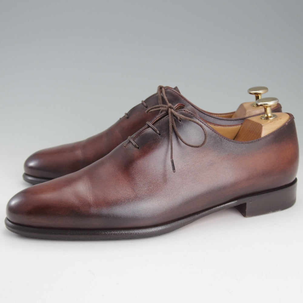 極上★(仏)ベルルッティ SIZE 6.5【定価￥370,700-★純正ツリー付/ALESSANDRO GALET/アレッサンドロ】ホールカット/濃茶系/Berluti★p337