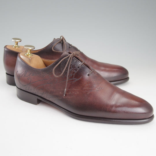 極上★(仏)ベルルッティ SIZE 6.5【定価￥370,700-★純正ツリー付/ALESSANDRO GALET/アレッサンドロ】ホールカット/濃茶系/Berluti★p337