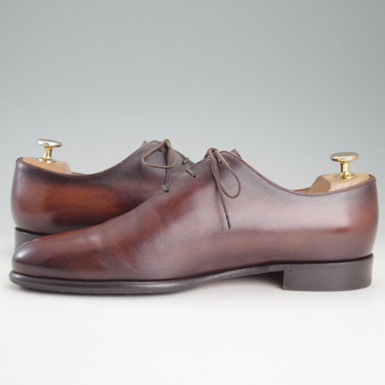 極上★(仏)ベルルッティ SIZE 6.5【定価￥370,700-★純正ツリー付/ALESSANDRO GALET/アレッサンドロ】ホールカット/濃茶系/Berluti★p337