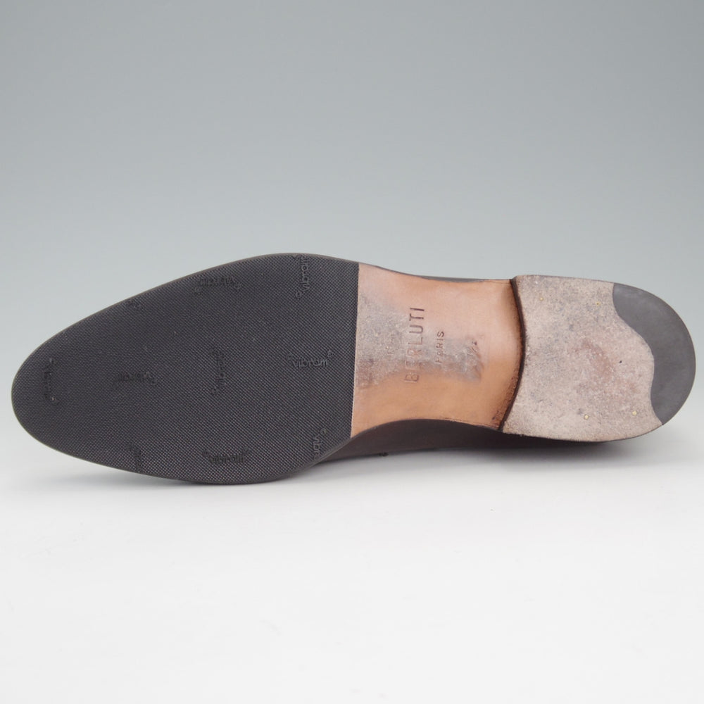 極上★(仏)ベルルッティ SIZE 6.5【定価￥370,700-★純正ツリー付/ALESSANDRO GALET/アレッサンドロ】ホールカット/濃茶系/Berluti★p337