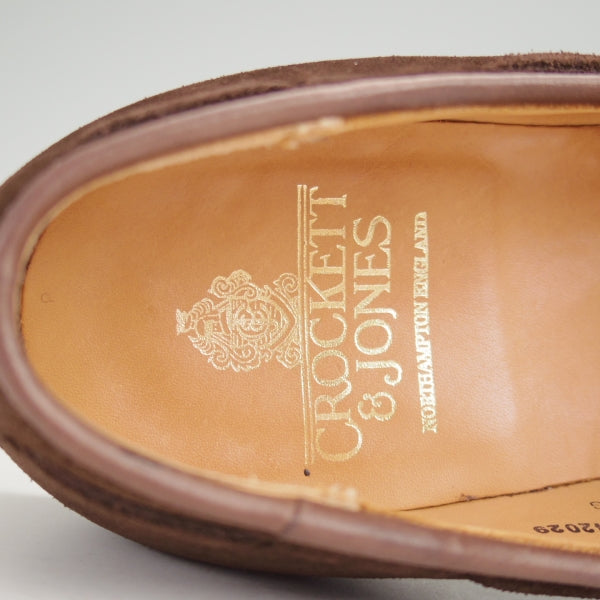 極美品★クロケット&ジョーンズ 8.5E【定価￥115,500-★CAVENDISH 3/キャベンディッシュ3】タッセルローファー/スエード/濃茶★n213