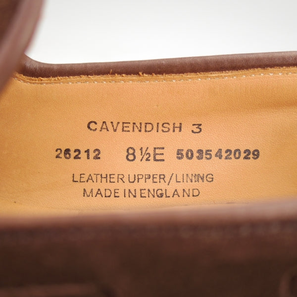 極美品★クロケット&ジョーンズ 8.5E【定価￥115,500-★CAVENDISH 3/キャベンディッシュ3】タッセルローファー/スエード/濃茶★n213