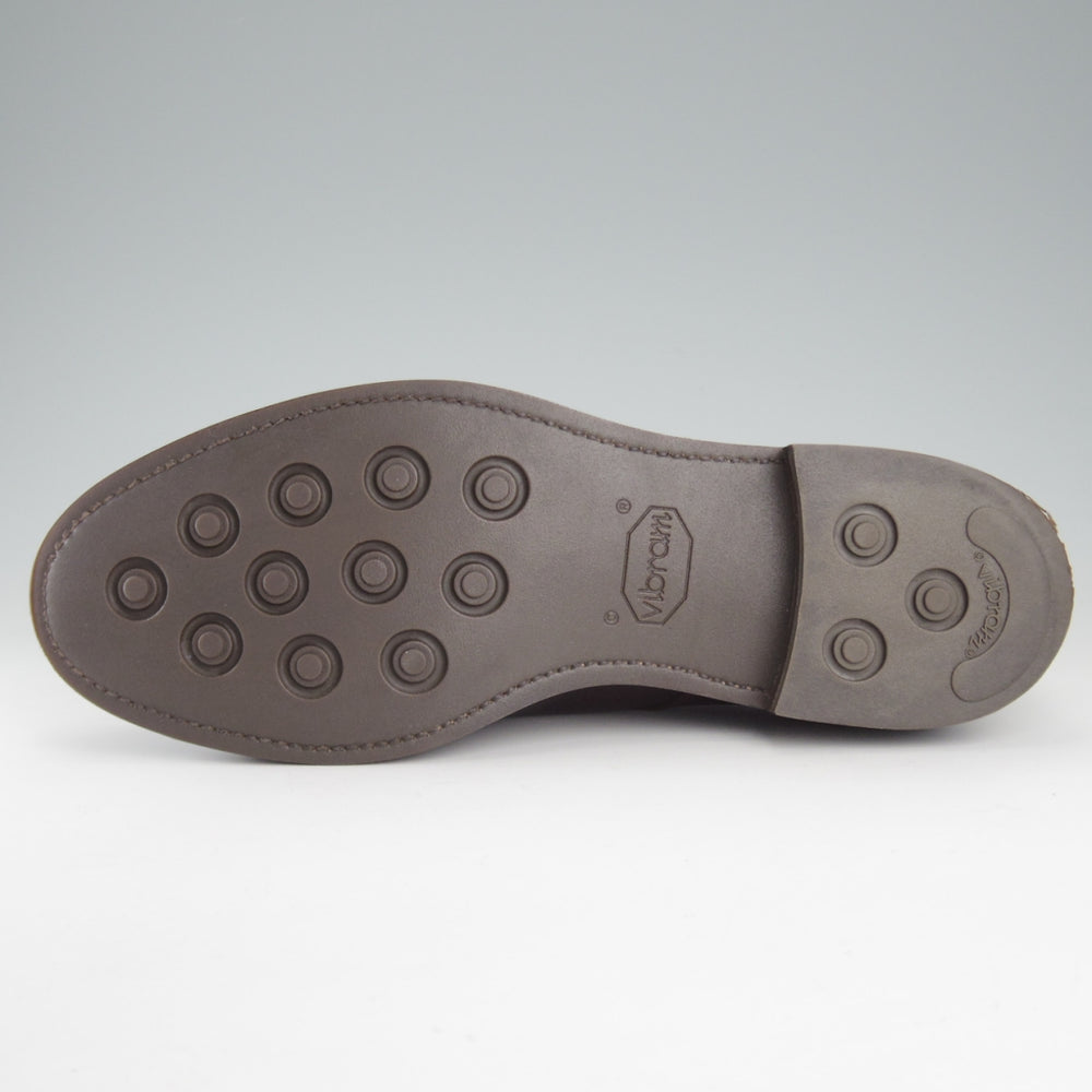 極美品★三陽山長 SIZE 8.5【定価￥110,000-★兼四郎/R2025ラスト】Uチップ/(仏)HAAS社のサポートログレインレザー/濃茶/メンズ★o760