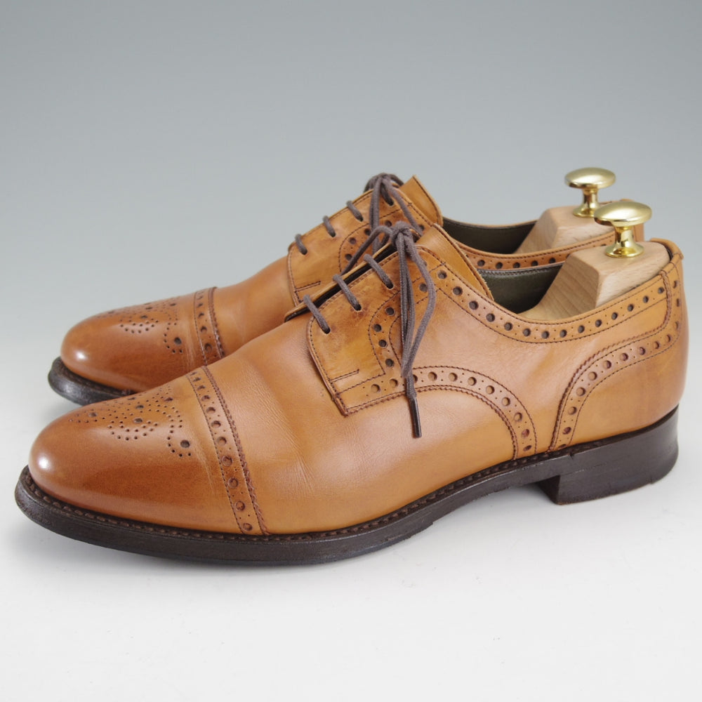 極上★(英)チーニー 5.5F【貴重★伊勢丹メンズ別注/セミブローグ】132ラスト/カーフ/薄茶/ISETAN/CHEANEY★o202