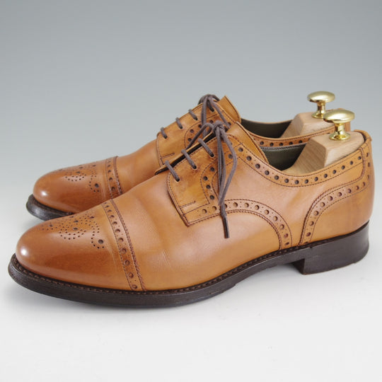 極上★(英)チーニー 5.5F【貴重★伊勢丹メンズ別注/セミブローグ】132ラスト/カーフ/薄茶/ISETAN/CHEANEY★o202