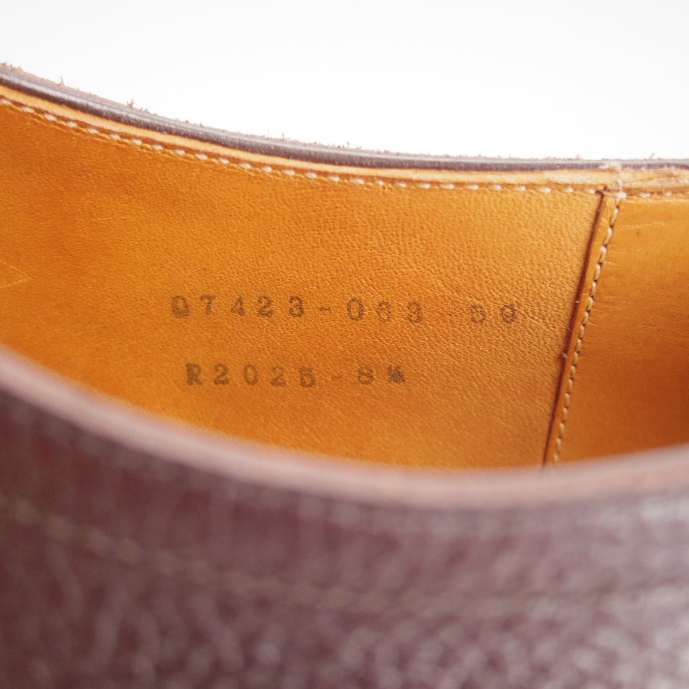 極美品★三陽山長 SIZE 8.5【定価￥110,000-★兼四郎/R2025ラスト】Uチップ/(仏)HAAS社のサポートログレインレザー/濃茶/メンズ★o760