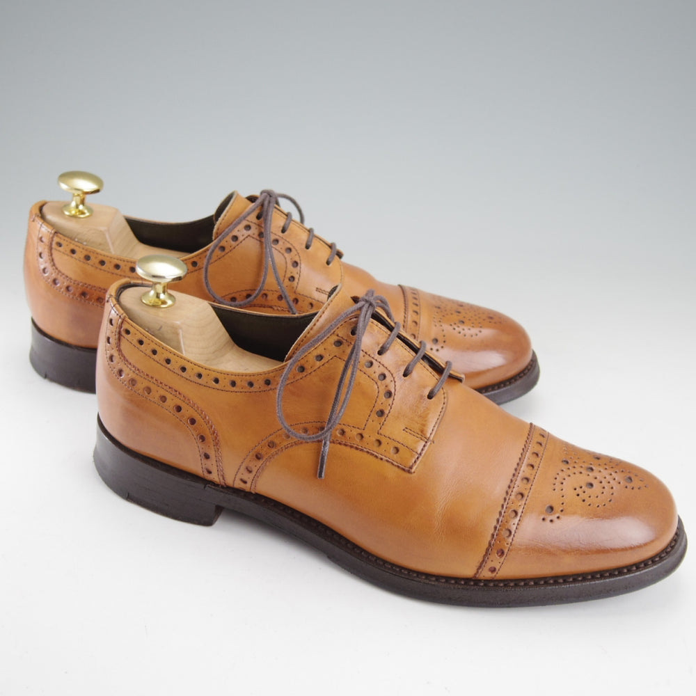 極上★(英)チーニー 5.5F【貴重★伊勢丹メンズ別注/セミブローグ】132ラスト/カーフ/薄茶/ISETAN/CHEANEY★o202