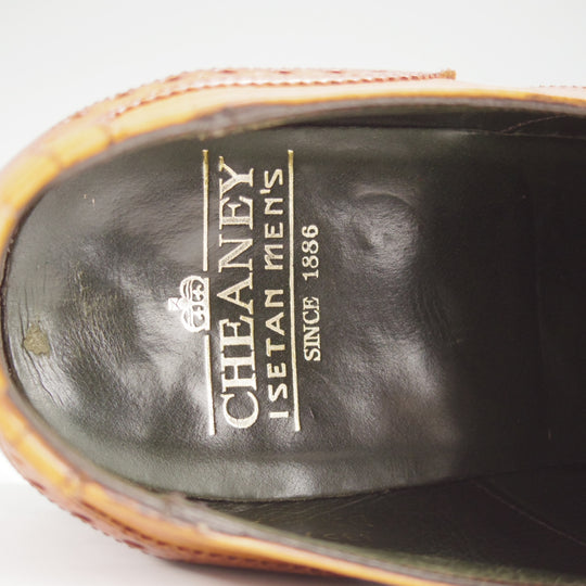 極上★(英)チーニー 5.5F【貴重★伊勢丹メンズ別注/セミブローグ】132ラスト/カーフ/薄茶/ISETAN/CHEANEY★o202