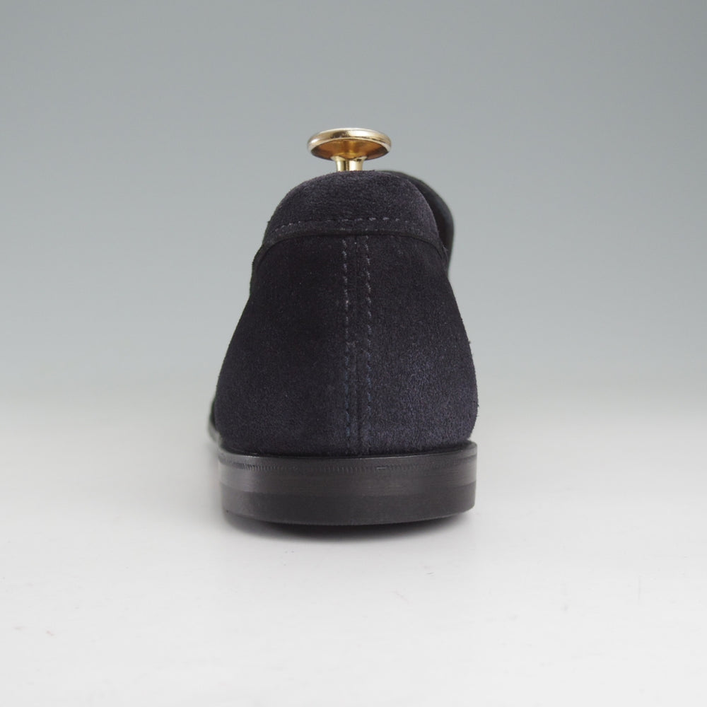 未使用★(伊)サントーニ SIZE 7【定価￥155,100-★ローファー/CARLOSラスト】18000/スエード/紺/Santoni★o761