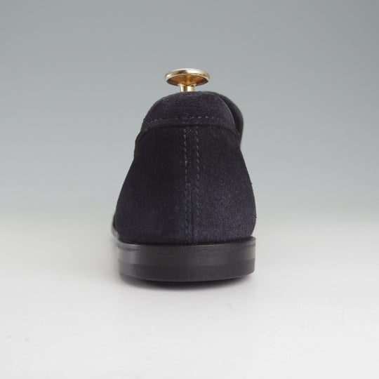 未使用★(伊)サントーニ SIZE 7【定価￥155,100-★ローファー/CARLOSラスト】18000/スエード/紺/Santoni★o761