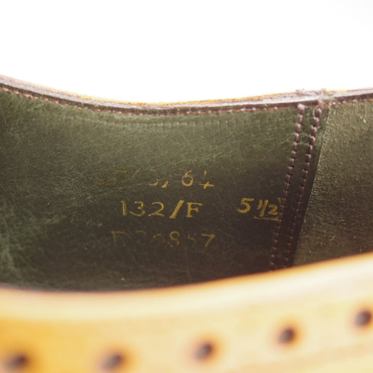 極上★(英)チーニー 5.5F【貴重★伊勢丹メンズ別注/セミブローグ】132ラスト/カーフ/薄茶/ISETAN/CHEANEY★o202