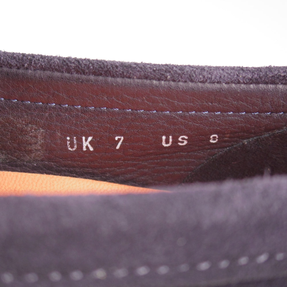 未使用★(伊)サントーニ SIZE 7【定価￥155,100-★ローファー/CARLOSラスト】18000/スエード/紺/Santoni★o761