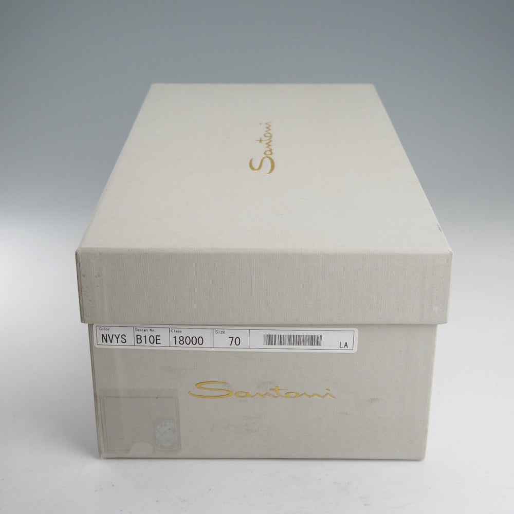 未使用★(伊)サントーニ SIZE 7【定価￥155,100-★ローファー/CARLOSラスト】18000/スエード/紺/Santoni★o761