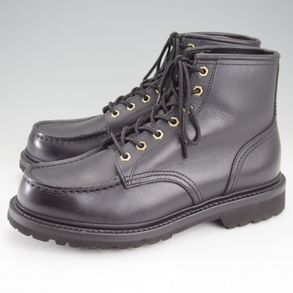 極美品★三陽山長 SIZE 6【定価￥66,000-★榛名/モックトゥブーツ】HARUNA/オイルドレザー/黒/メンズ/Sanyo Yamacho★n717