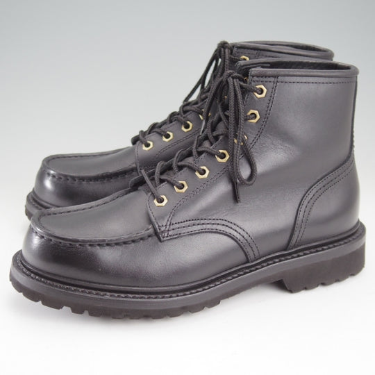 極美品★三陽山長 SIZE 6【定価￥66,000-★榛名/モックトゥブーツ】HARUNA/オイルドレザー/黒/メンズ/Sanyo Yamacho★n717