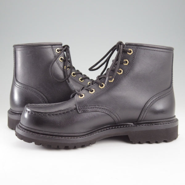 極美品★三陽山長 SIZE 6【定価￥66,000-★榛名/モックトゥブーツ】HARUNA/オイルドレザー/黒/メンズ/Sanyo Yamacho★n717