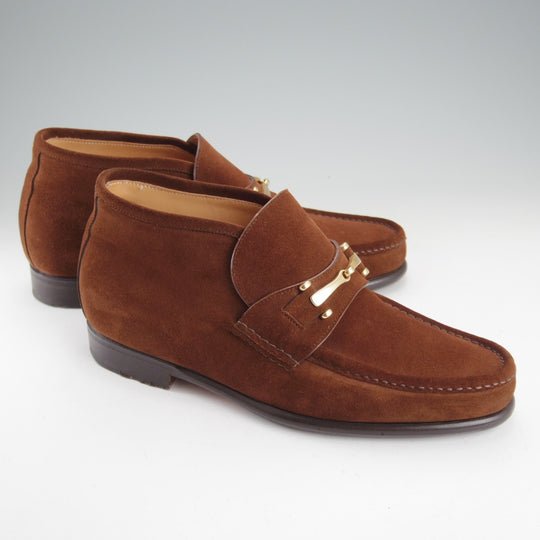 極上★(伊)F.LLIジャコメッティ SIZE 42【現行定価10万円以上★ビットブーツ/センターエラスティック】スエード/茶/Giacometti★o204