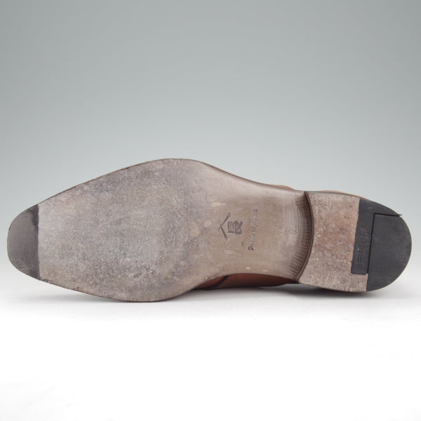 極上★三陽山長 SIZE 6【定価￥80,300-★流也/RYUYA/R3010ラスト】コインローファー/フルストラップ/カーフ/茶/Sanyo Yamacho★n719