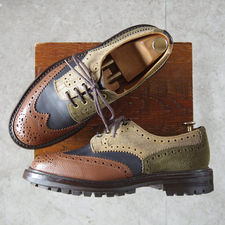 極美品★トリッカーズ SIZE 7.5【定価￥132,000-★クレイジーパターン仕様のBOURTON/バートン】M5633/カントリーシューズ/Tricker's★p347