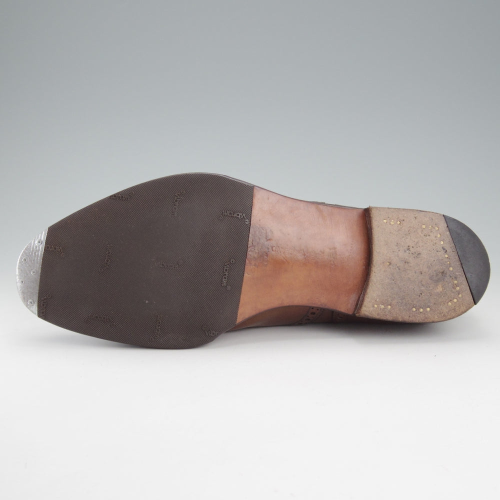 極上★エドワードグリーン 8.5E【現行定価￥253,000-★カドガン/CADOGAN/202ラスト】セミブローグ/カーフ/濃茶/EDWARD GREEN★o207