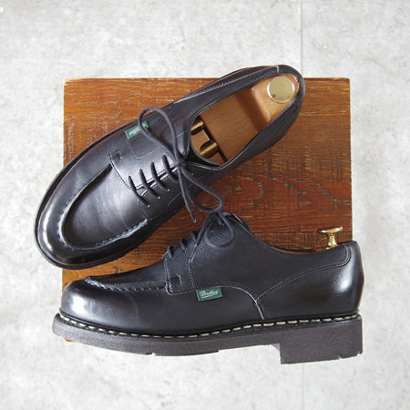 極美品★パラブーツ SIZE 5.5【定価￥110,000-★シャンボード/CHAMBORD】Uチップ/TEXソール/リスレザー/NOIR/黒/メンズ/Paraboot★p353