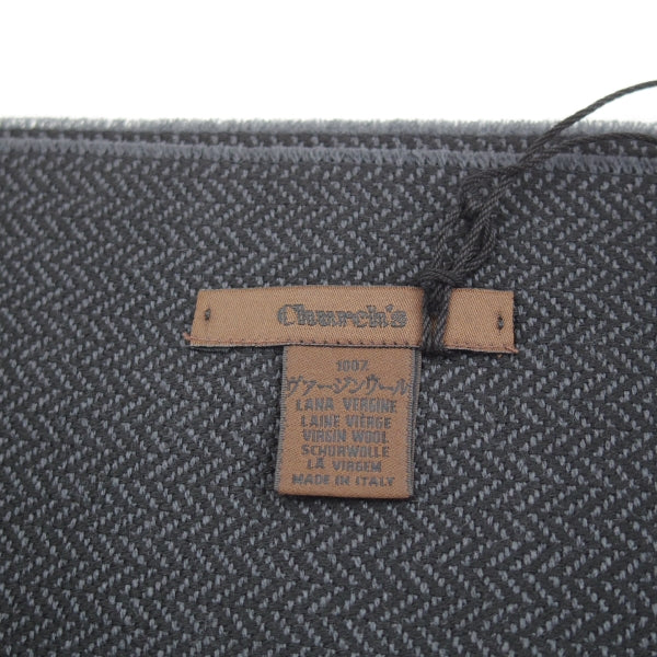 未使用★チャーチ/Church's【貴重★ストール/マフラー/黒】VIRGIN WOOL/ヴァージンウール★n222