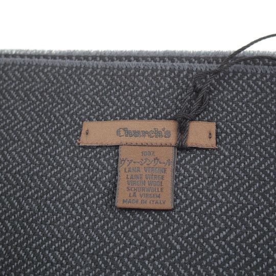 未使用★チャーチ/Church's【貴重★ストール/マフラー/黒】VIRGIN WOOL/ヴァージンウール★n222